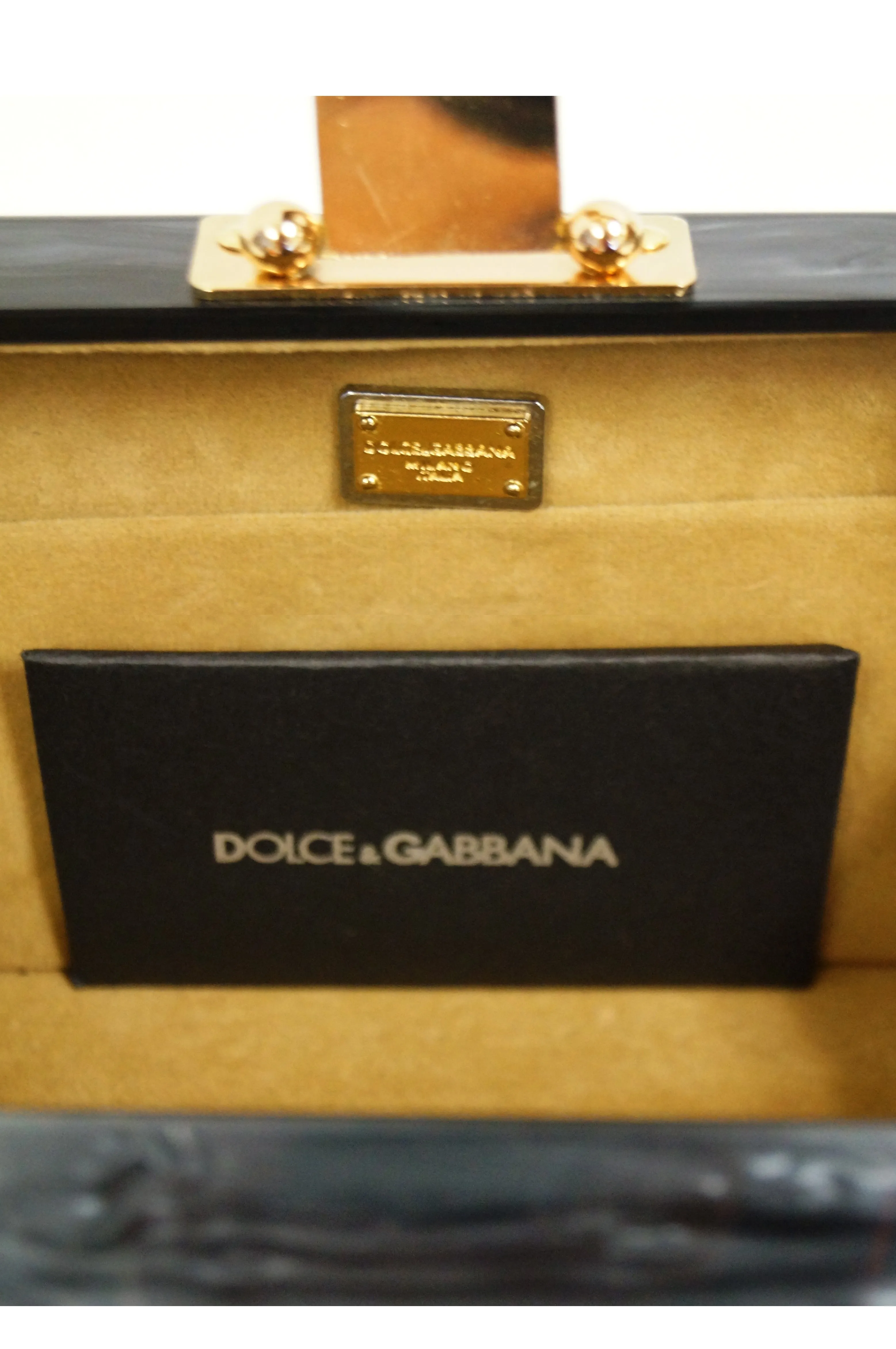 2016 Dolce & Gabbana Lucite Floral Box Purse