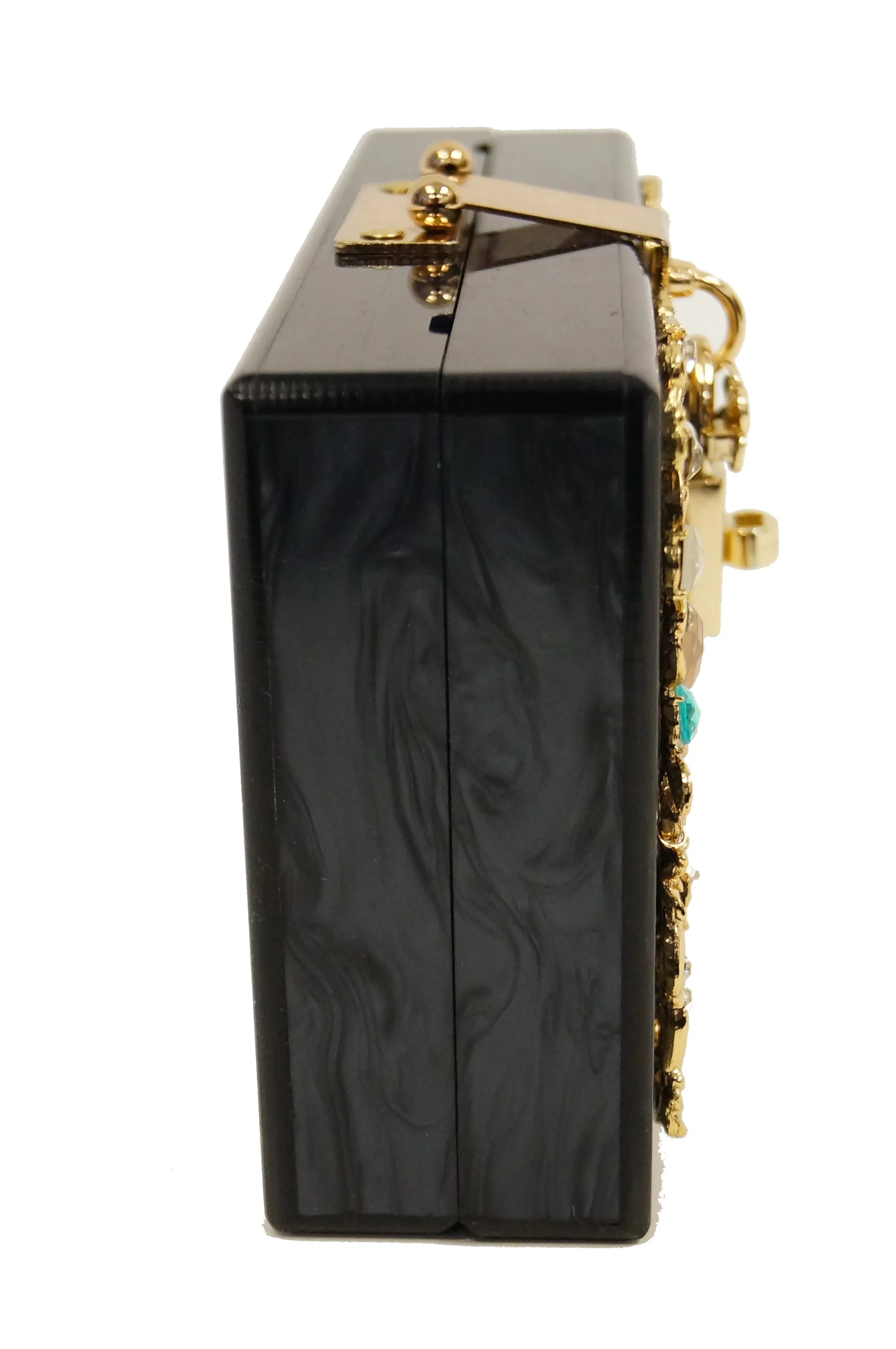 2016 Dolce & Gabbana Lucite Floral Box Purse