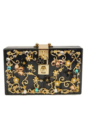 2016 Dolce & Gabbana Lucite Floral Box Purse