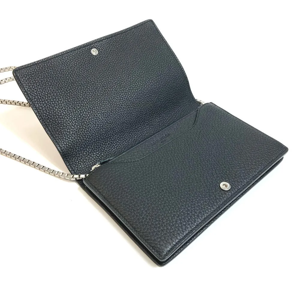 BALENCIAGA Shoulder Bag 444168 leather black Chain wallet Women Used