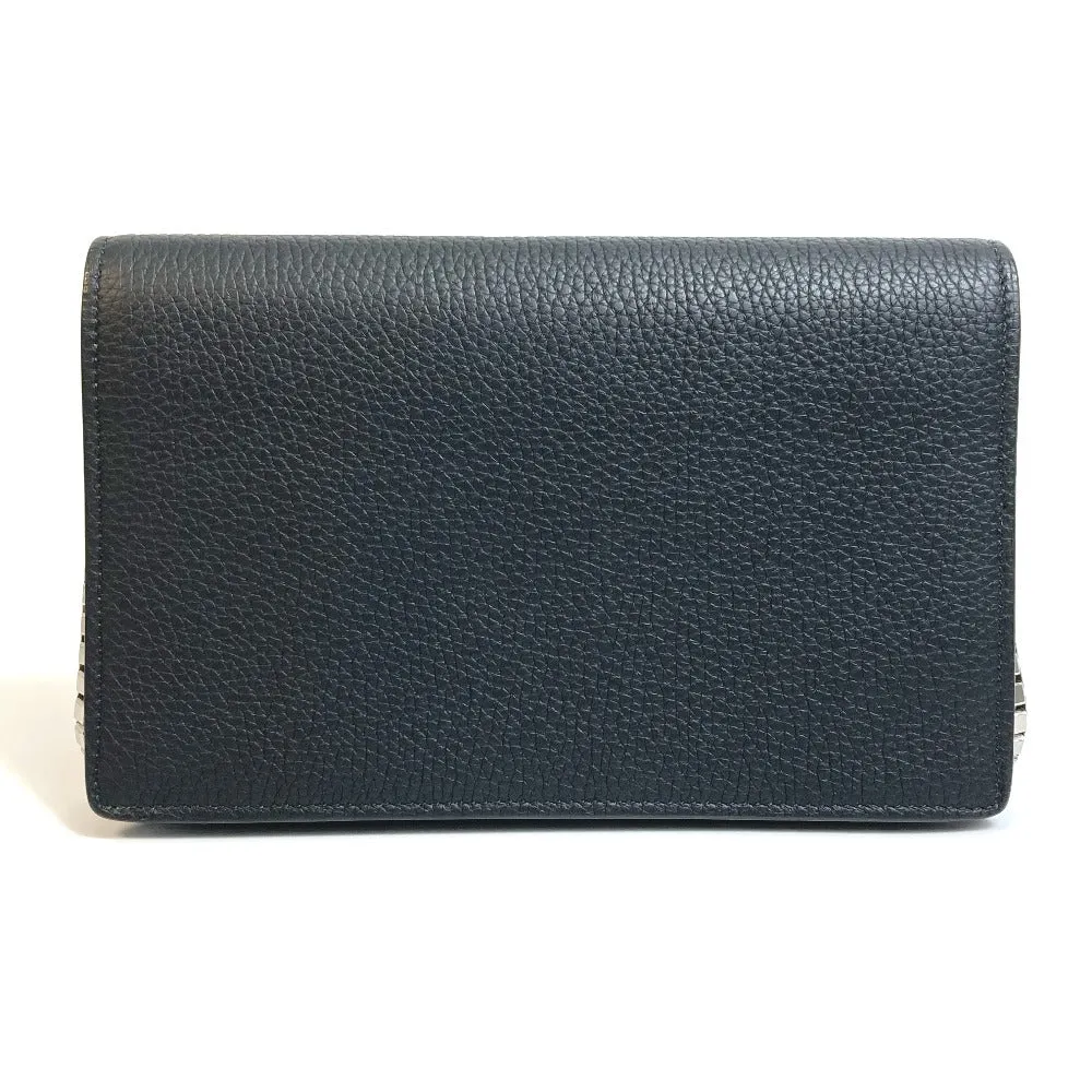 BALENCIAGA Shoulder Bag 444168 leather black Chain wallet Women Used