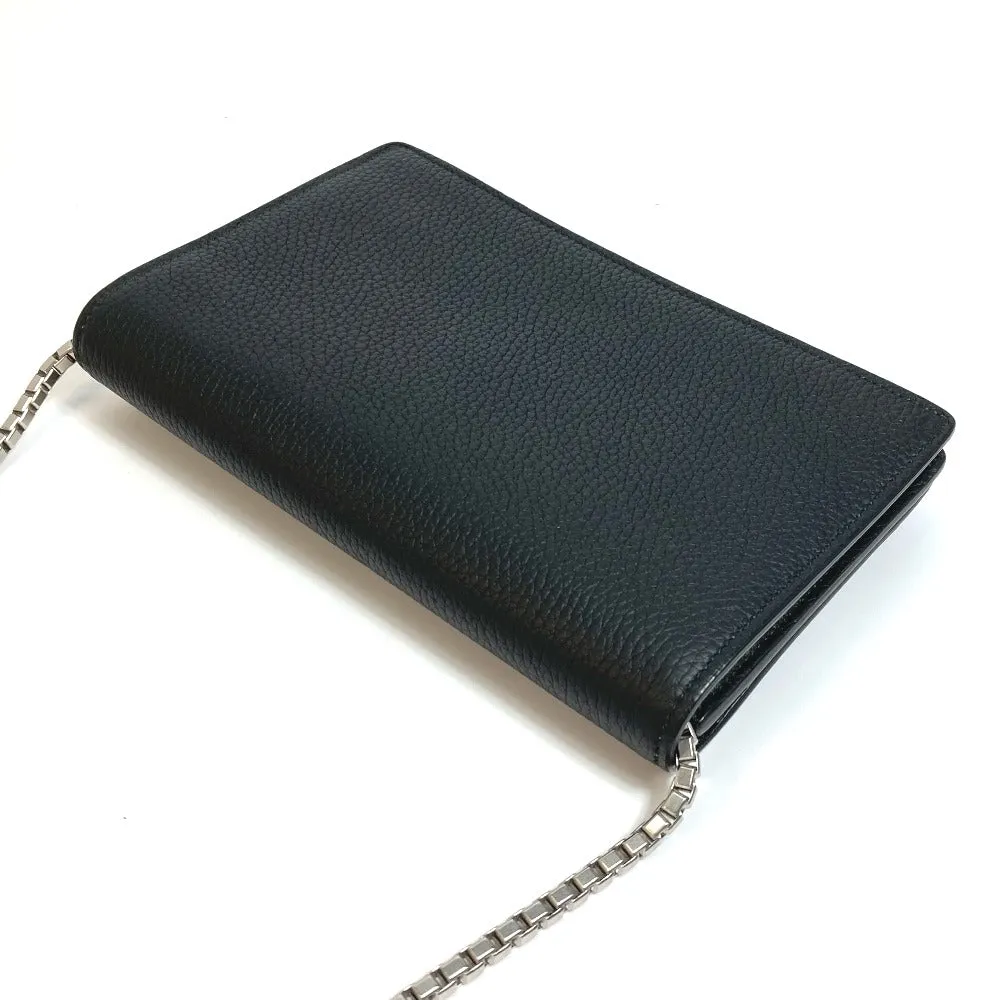 BALENCIAGA Shoulder Bag 444168 leather black Chain wallet Women Used