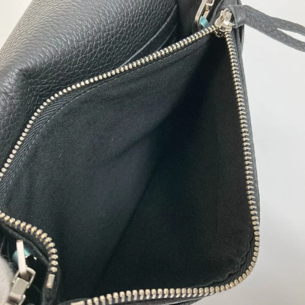 BALENCIAGA Shoulder Bag 444168 leather black Chain wallet Women Used
