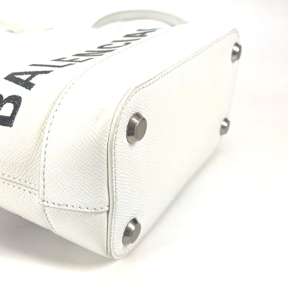 BALENCIAGA Shoulder Bag 596159 leather white logo Ville XXS Women Used