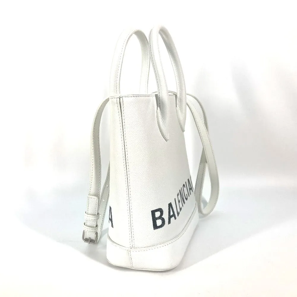 BALENCIAGA Shoulder Bag 596159 leather white logo Ville XXS Women Used