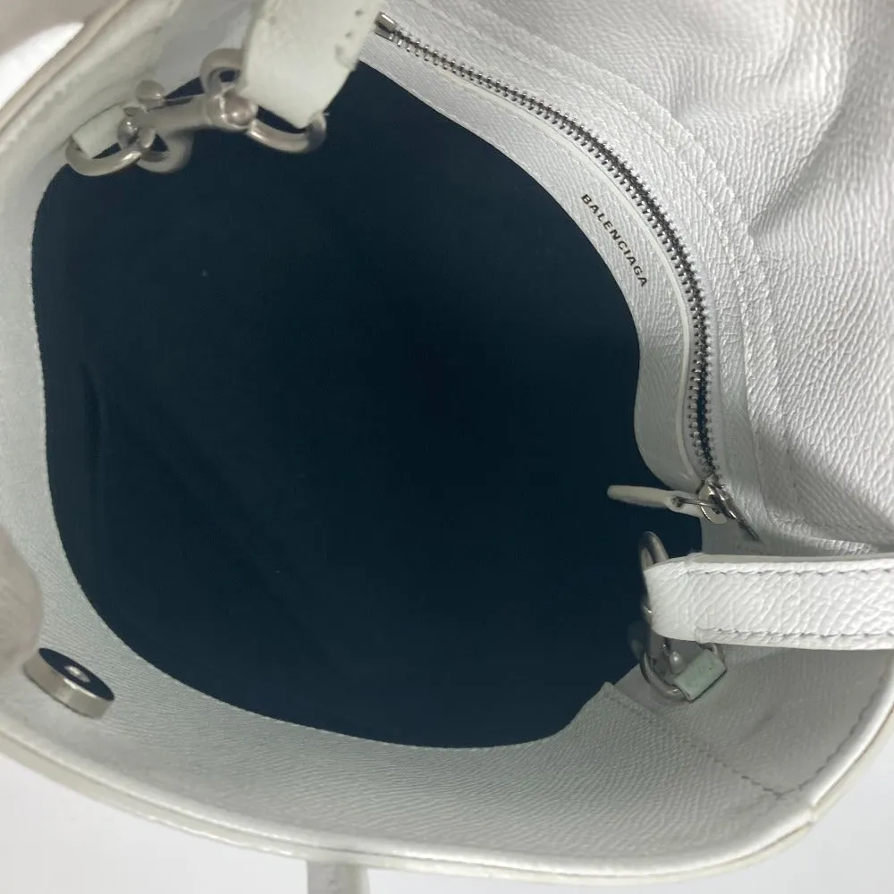 BALENCIAGA Shoulder Bag 596159 leather white logo Ville XXS Women Used