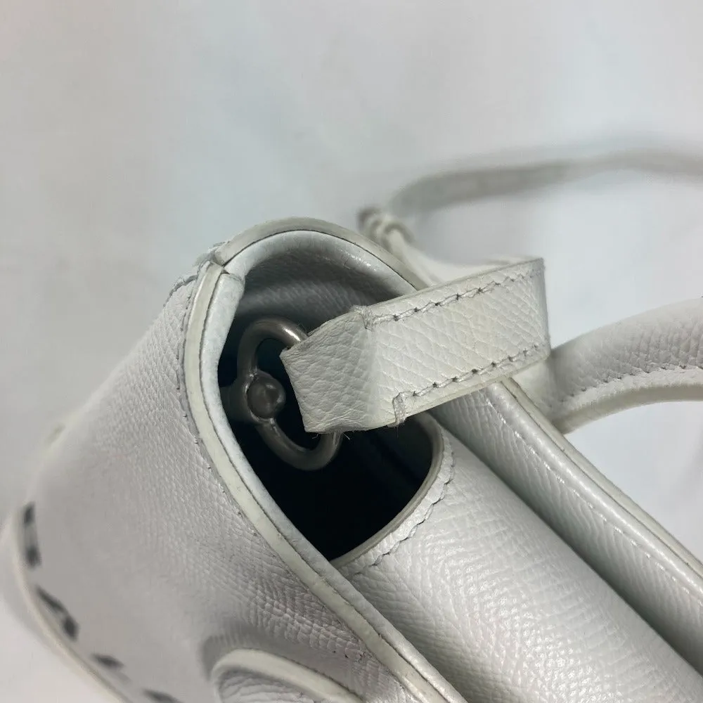 BALENCIAGA Shoulder Bag 596159 leather white logo Ville XXS Women Used