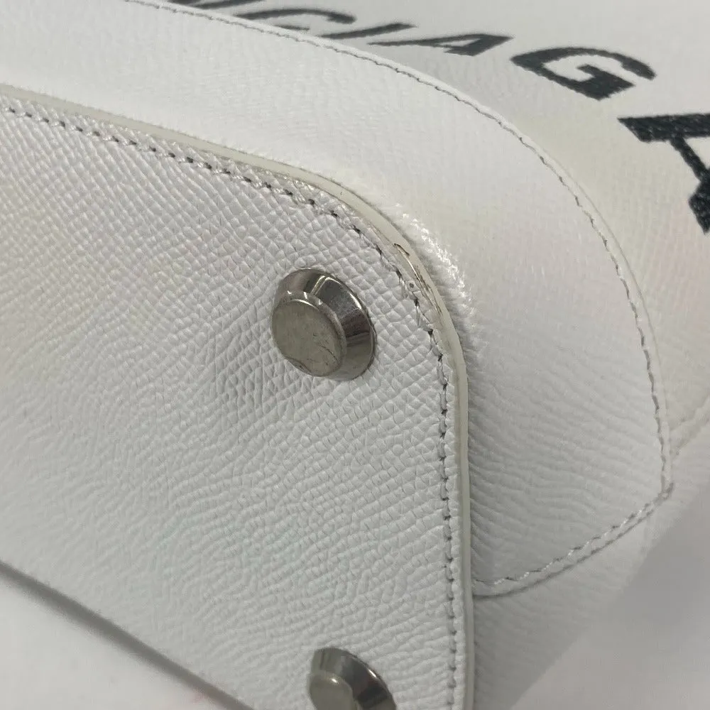 BALENCIAGA Shoulder Bag 596159 leather white logo Ville XXS Women Used