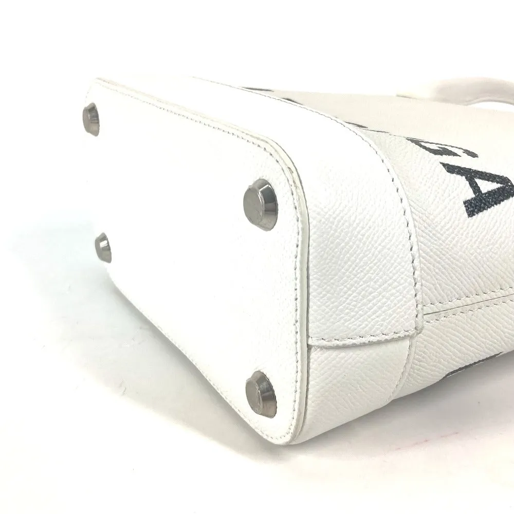 BALENCIAGA Shoulder Bag 596159 leather white logo Ville XXS Women Used