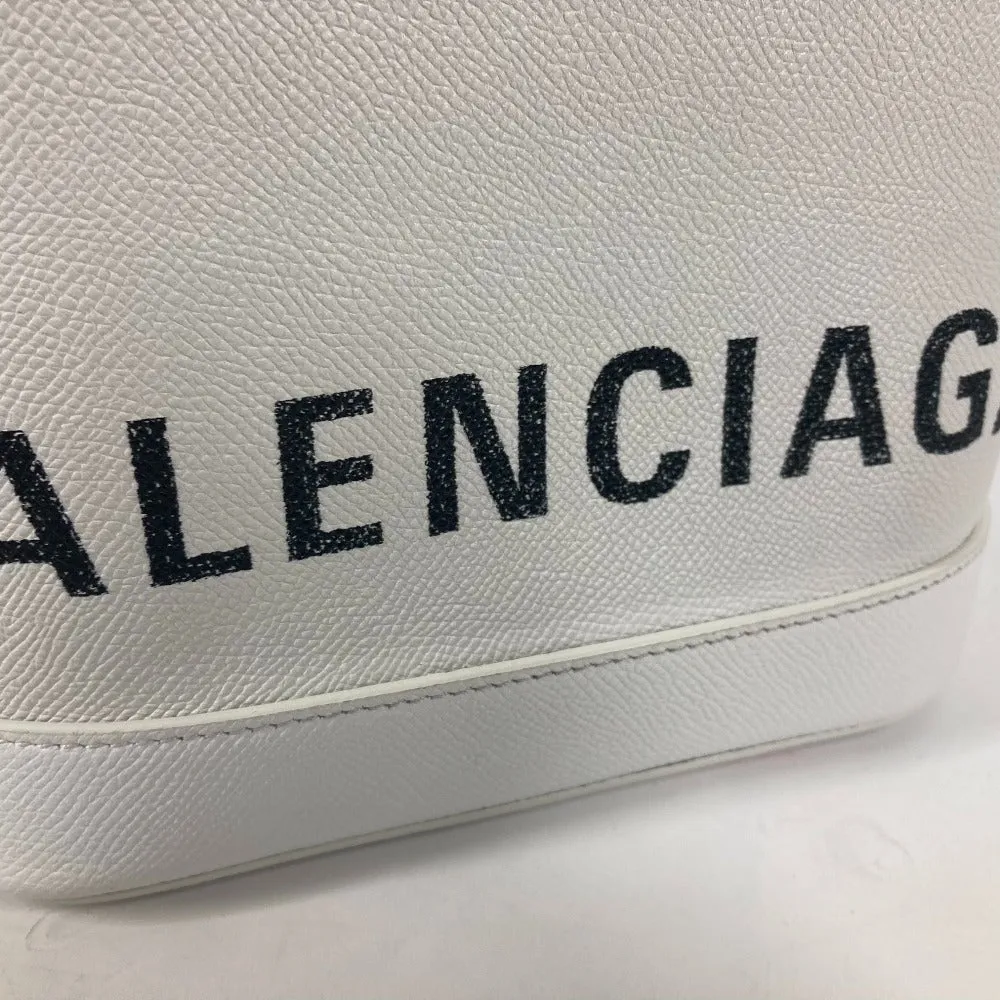 BALENCIAGA Shoulder Bag 596159 leather white logo Ville XXS Women Used
