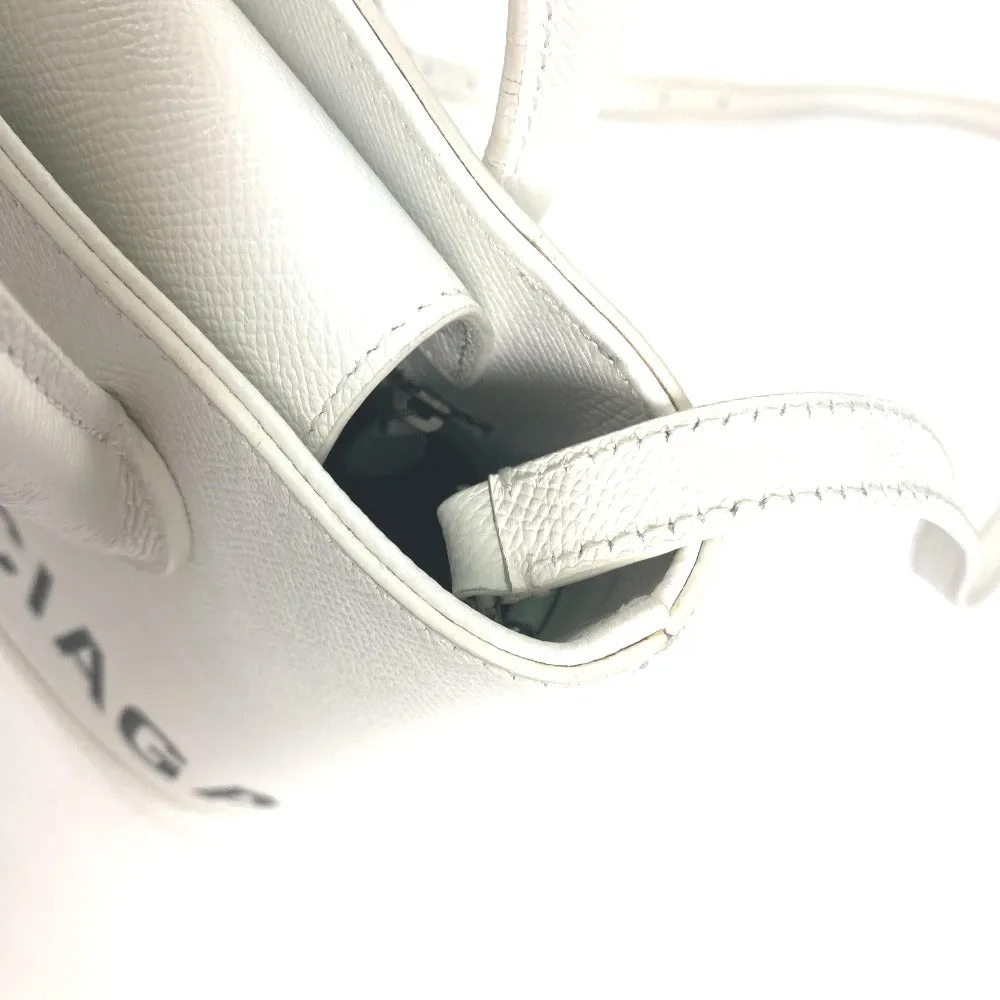 BALENCIAGA Shoulder Bag 596159 leather white logo Ville XXS Women Used