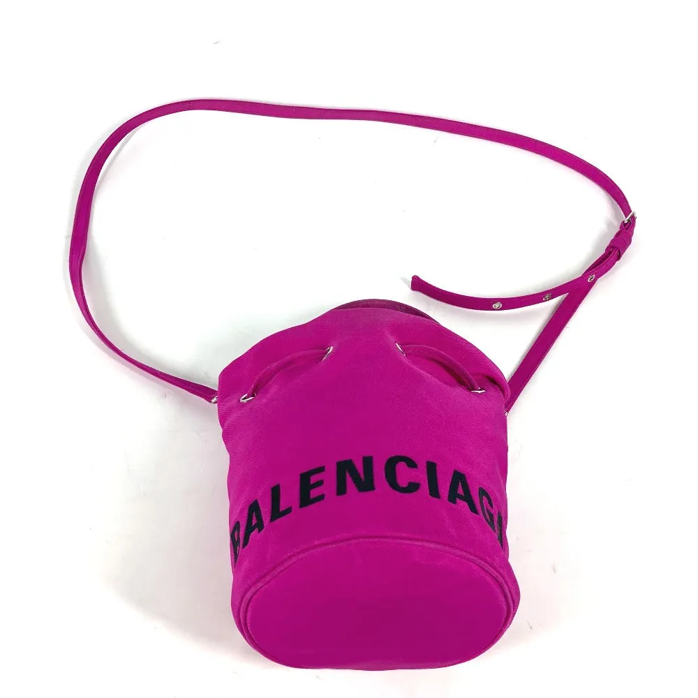 BALENCIAGA Shoulder Bag 619458 Nylon pink Wheel XS Drawstring Bucket