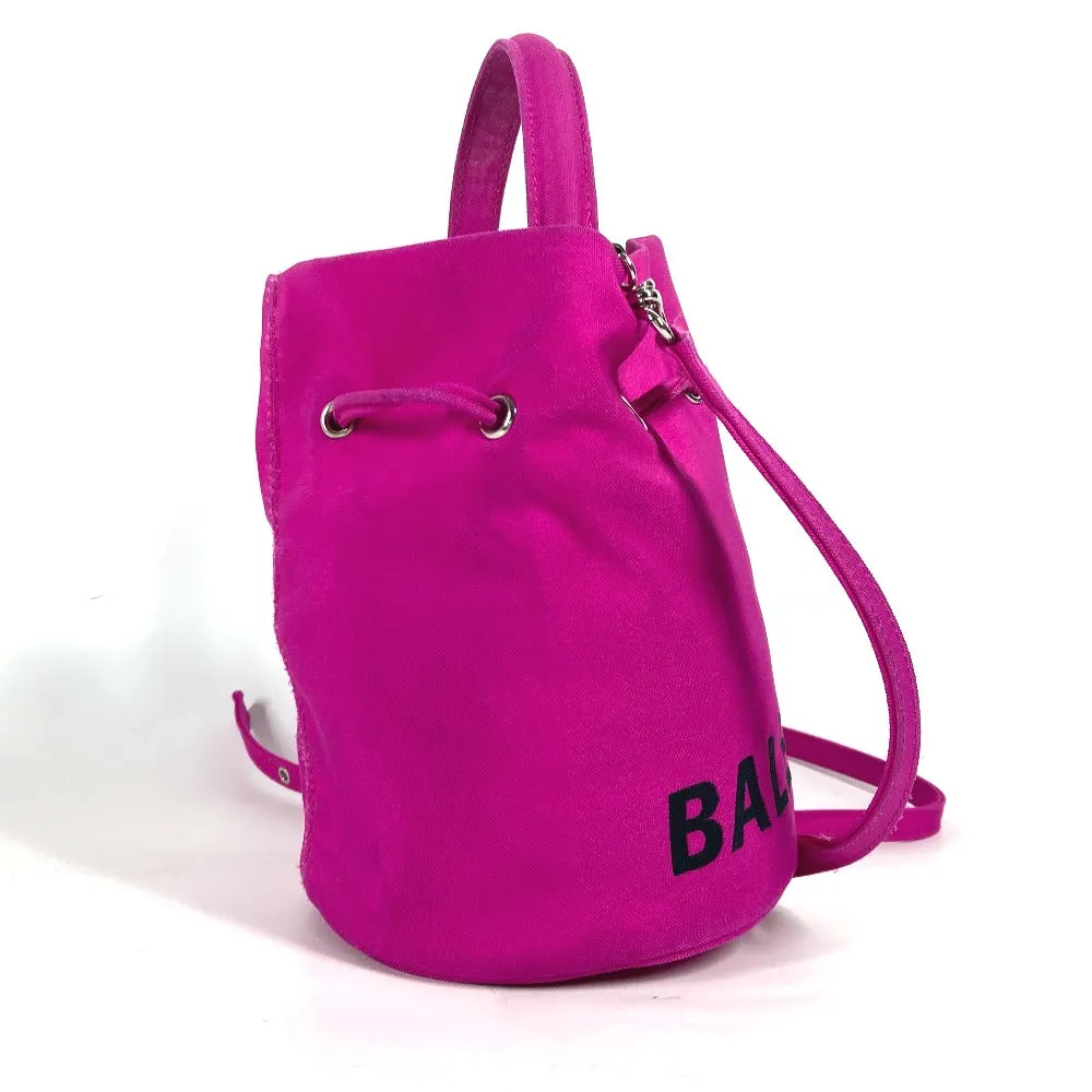 BALENCIAGA Shoulder Bag 619458 Nylon pink Wheel XS Drawstring Bucket