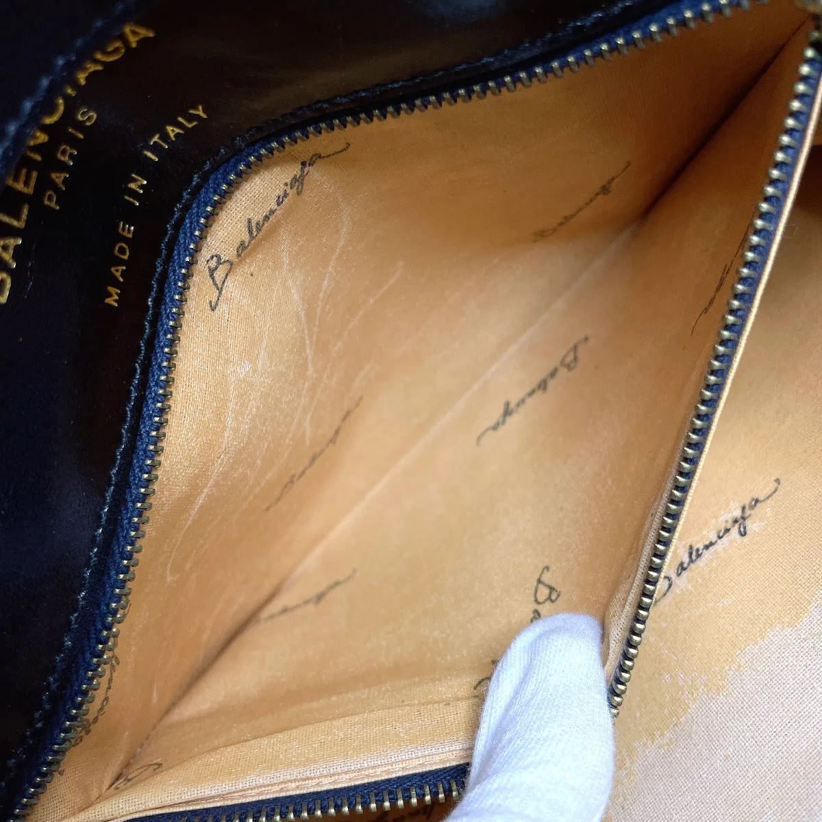 BALENCIAGA Shoulder Bag Canvas, Leather black 2WAY Vintage BB logo