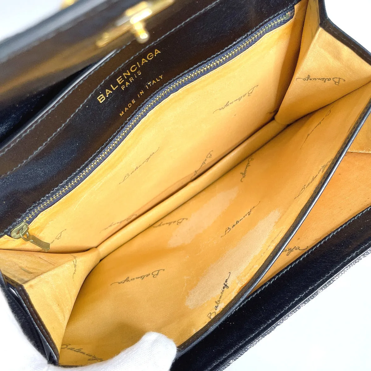 BALENCIAGA Shoulder Bag Canvas, Leather black 2WAY Vintage BB logo