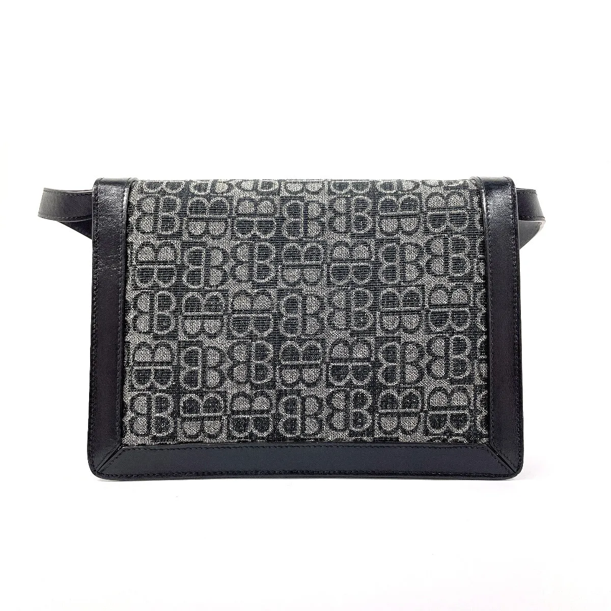 BALENCIAGA Shoulder Bag Canvas, Leather black 2WAY Vintage BB logo