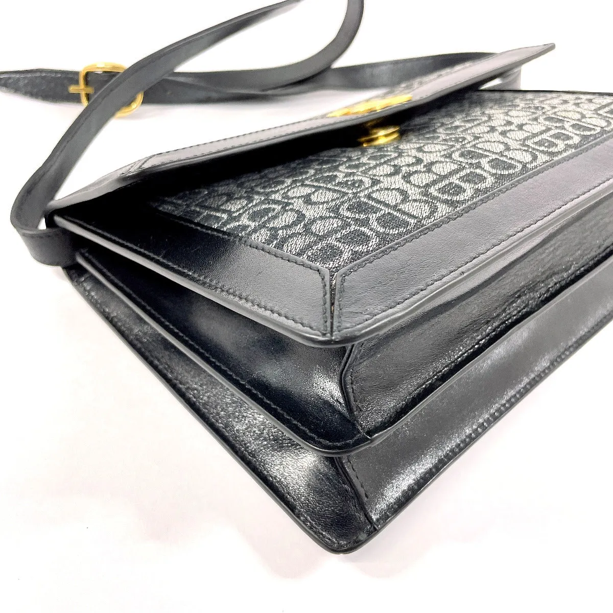 BALENCIAGA Shoulder Bag Canvas, Leather black 2WAY Vintage BB logo