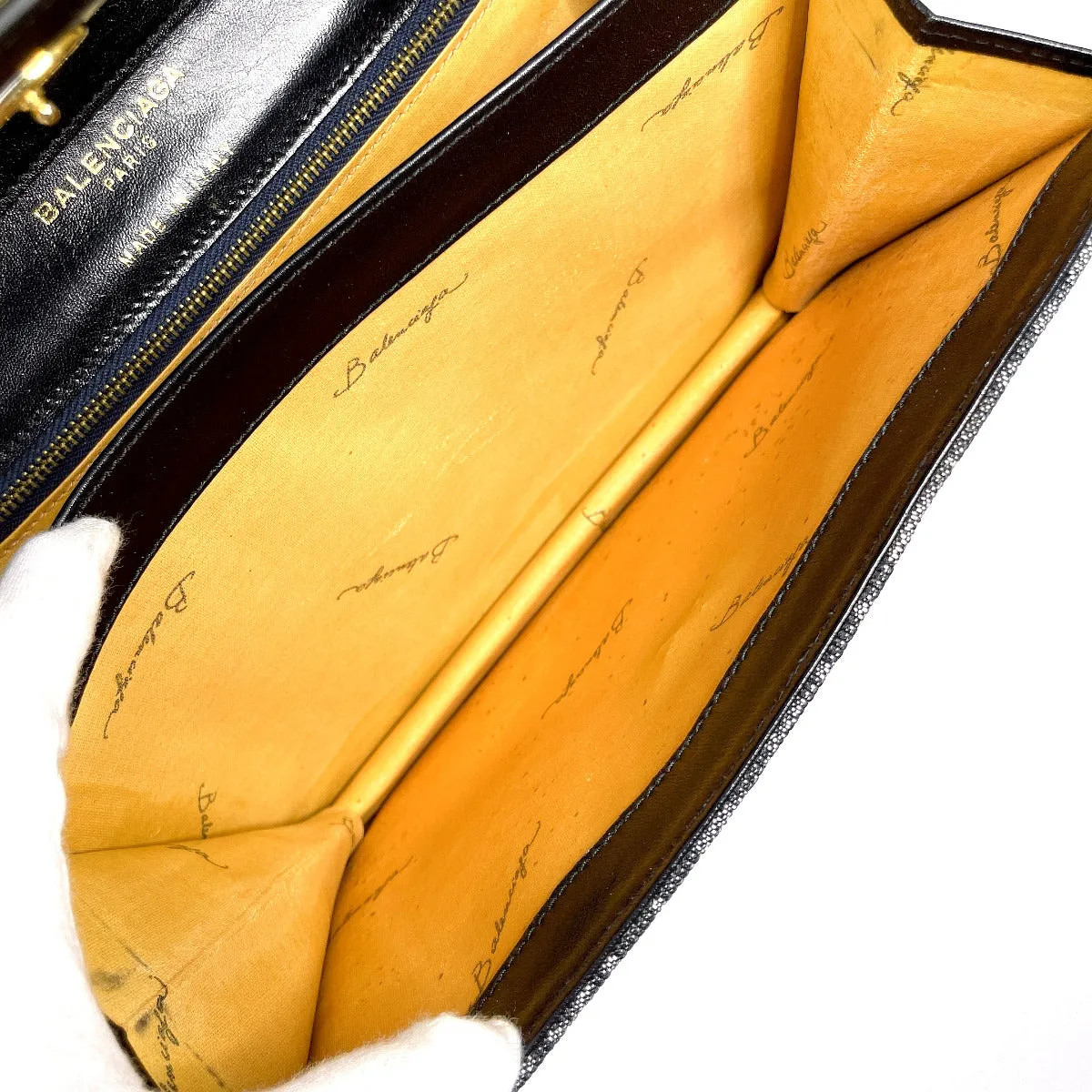 BALENCIAGA Shoulder Bag Canvas, Leather black 2WAY Vintage BB logo