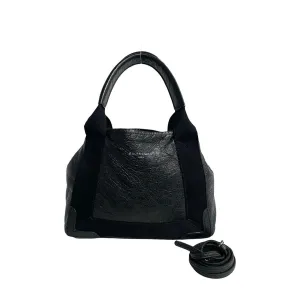 BALENCIAGA Shoulder Bag leather black Navy Cabas XS
