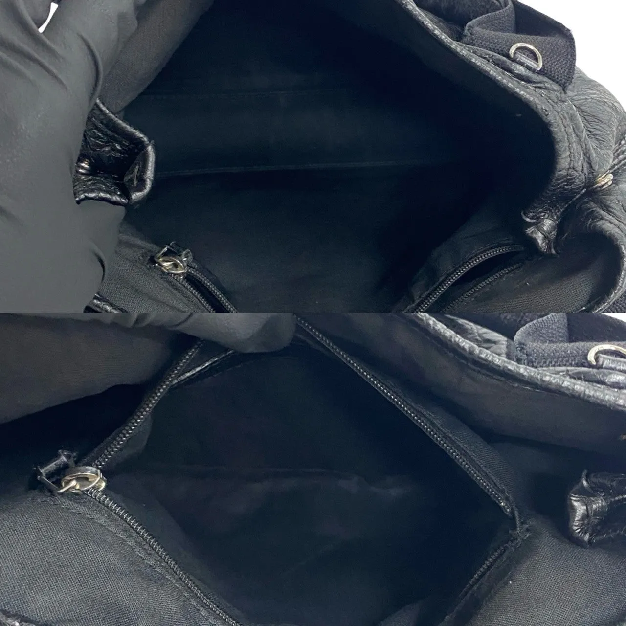 BALENCIAGA Shoulder Bag leather black Navy Cabas XS