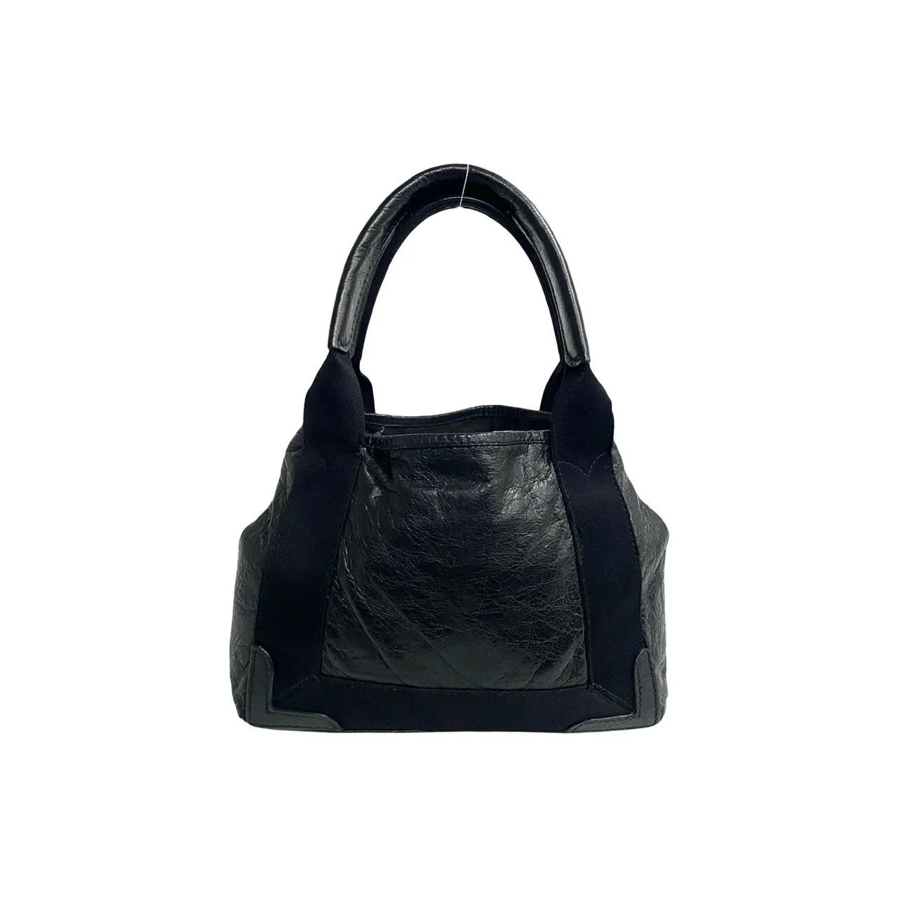 BALENCIAGA Shoulder Bag leather black Navy Cabas XS