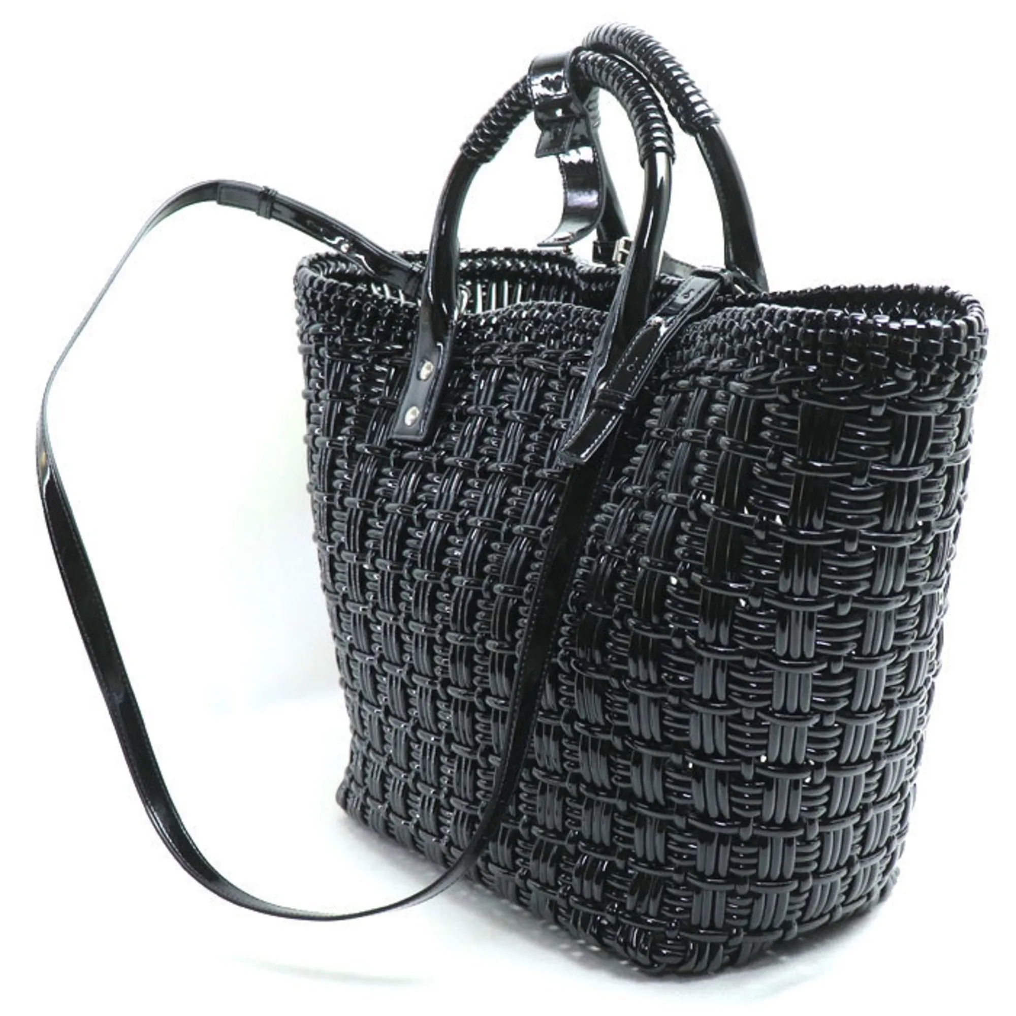 Balenciaga Vinyl Basket Shoulder Bag (Pre-Owned)