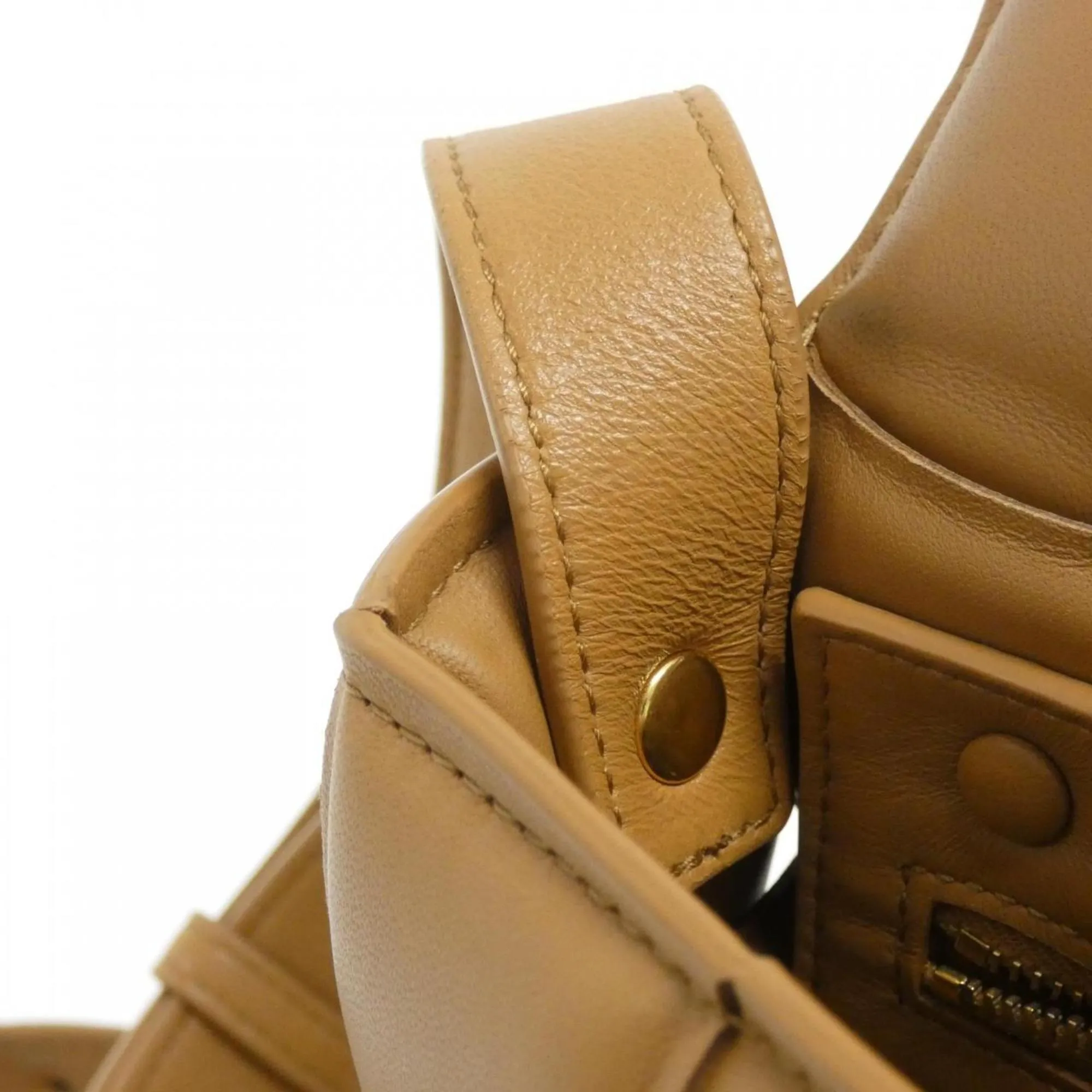 Bottega Veneta Camel Leather Shoulder Bag (Pre-Owned)