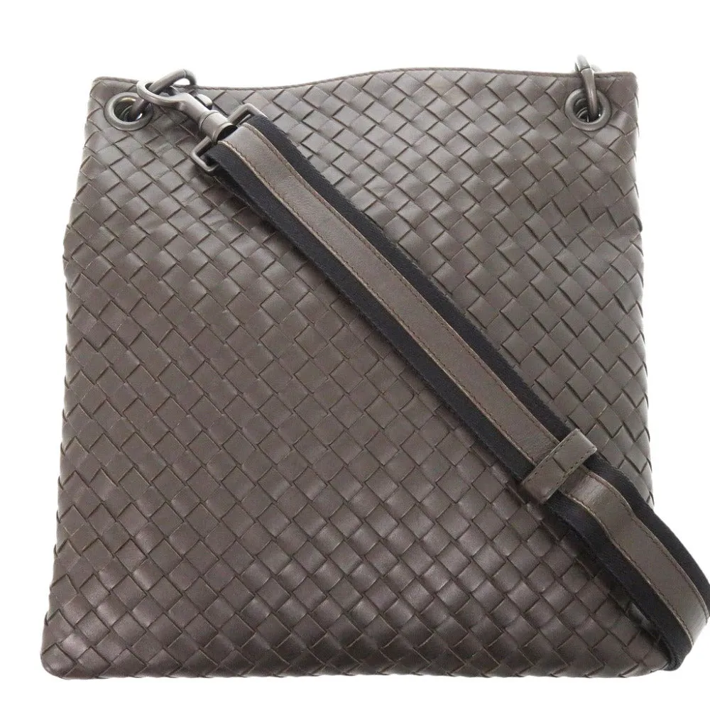 BOTTEGAVENETA Shoulder Bag B05376461C leather Dark brown INTRECCIATO