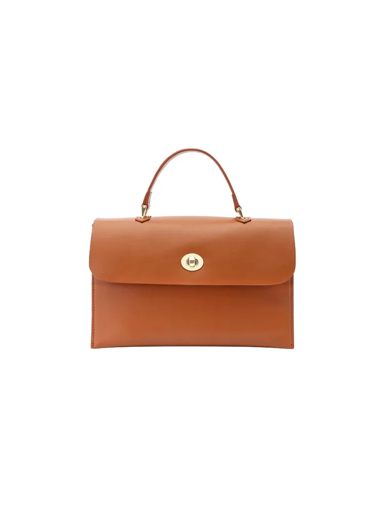 Brown Leather Women Handbag Shoulder Bag Work Bag For Women