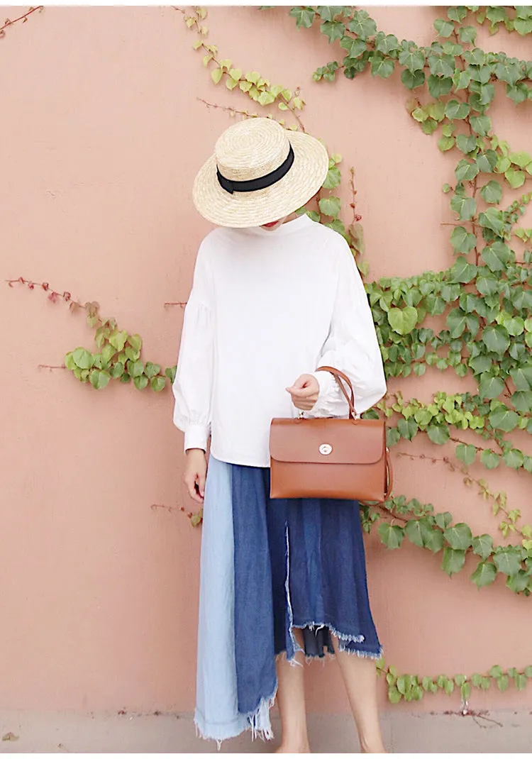 Brown Leather Women Handbag Shoulder Bag Work Bag For Women