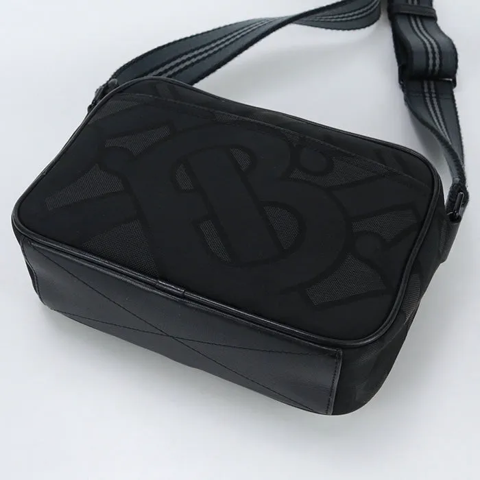 BURBERRY 8043708 Shoulder Bag TB monogram polyester,Cotton, Leather black mens(unisex)