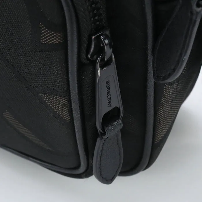 BURBERRY 8043708 Shoulder Bag TB monogram polyester,Cotton, Leather black mens(unisex)