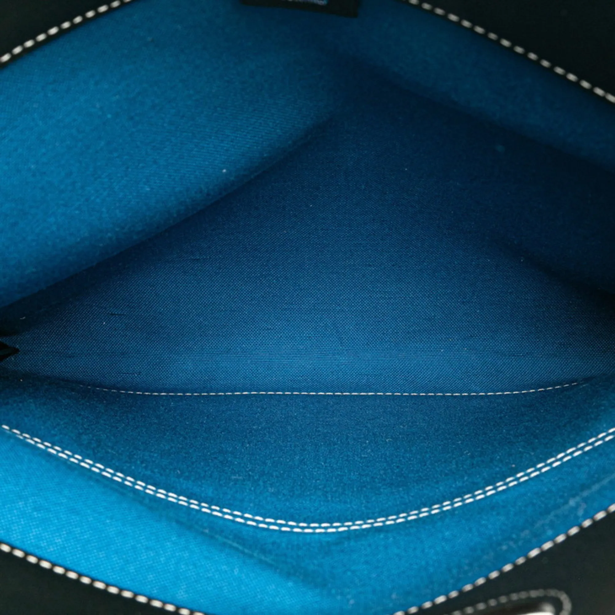 Burberry  blue Canvas Leather Handbag Shoulder Bag (Pre-Owned)