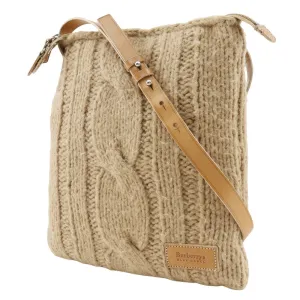 BURBERRY BLUE LABEL Shoulder Bag wool beige knit Women Used
