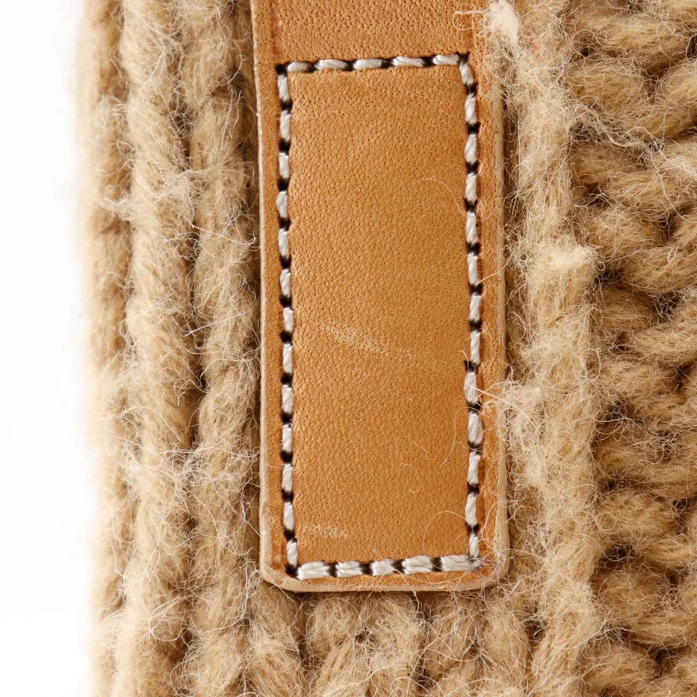 BURBERRY BLUE LABEL Shoulder Bag wool beige knit Women Used
