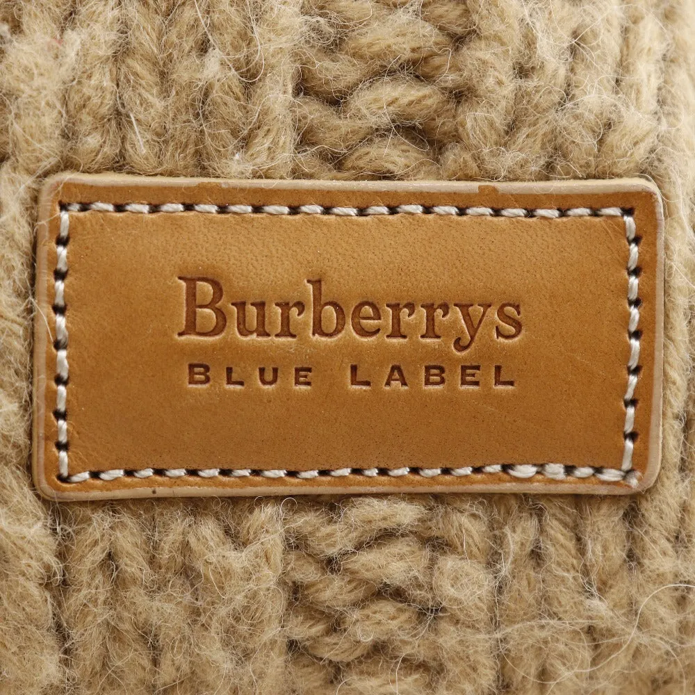 BURBERRY BLUE LABEL Shoulder Bag wool beige knit Women Used