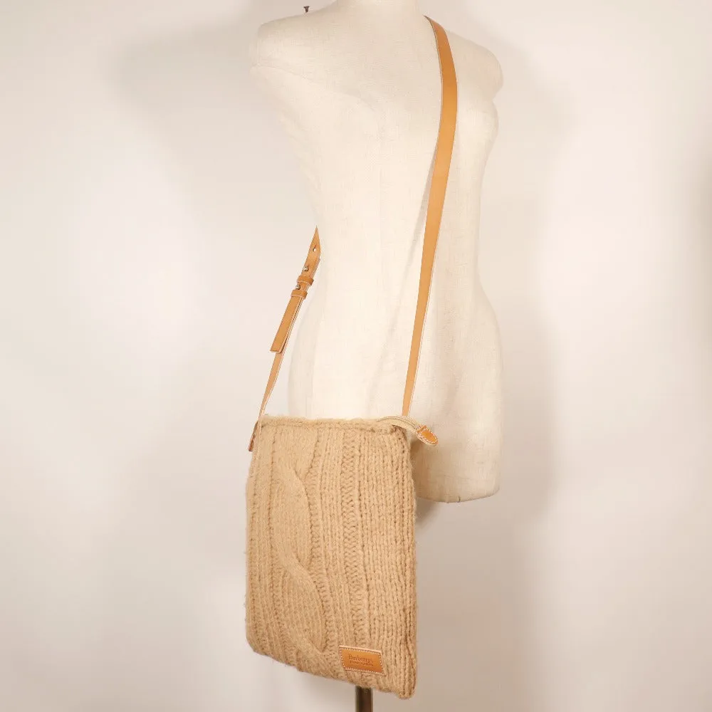 BURBERRY BLUE LABEL Shoulder Bag wool beige knit Women Used