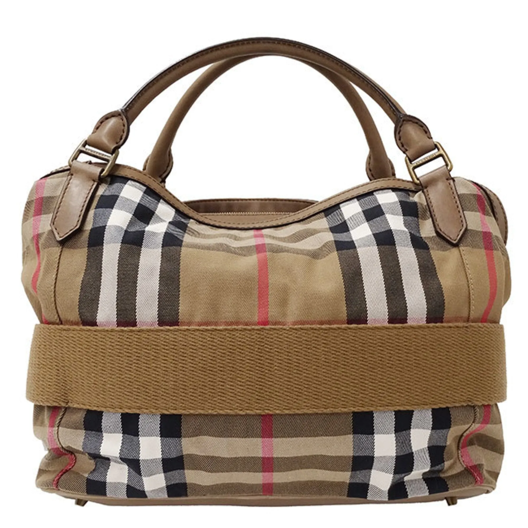 Burberry Canvas Handbag Shoulder Bag (Pre-Owned)