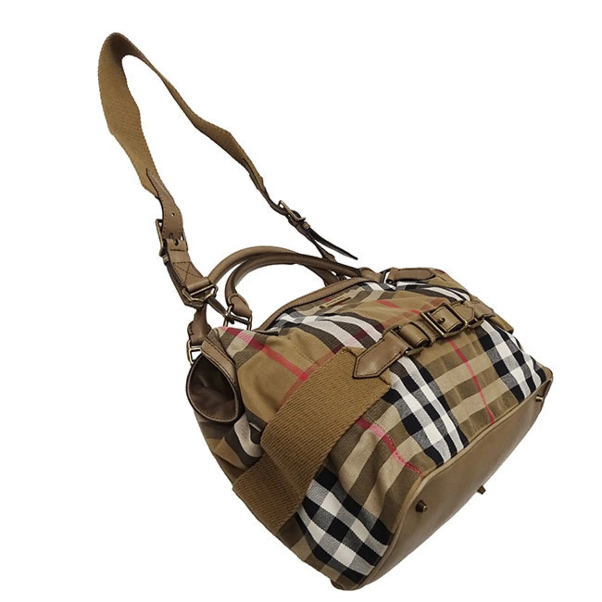 Burberry Canvas Handbag Shoulder Bag (Pre-Owned)