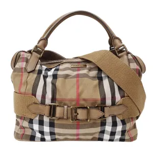 Burberry Canvas Handbag Shoulder Bag (Pre-Owned)