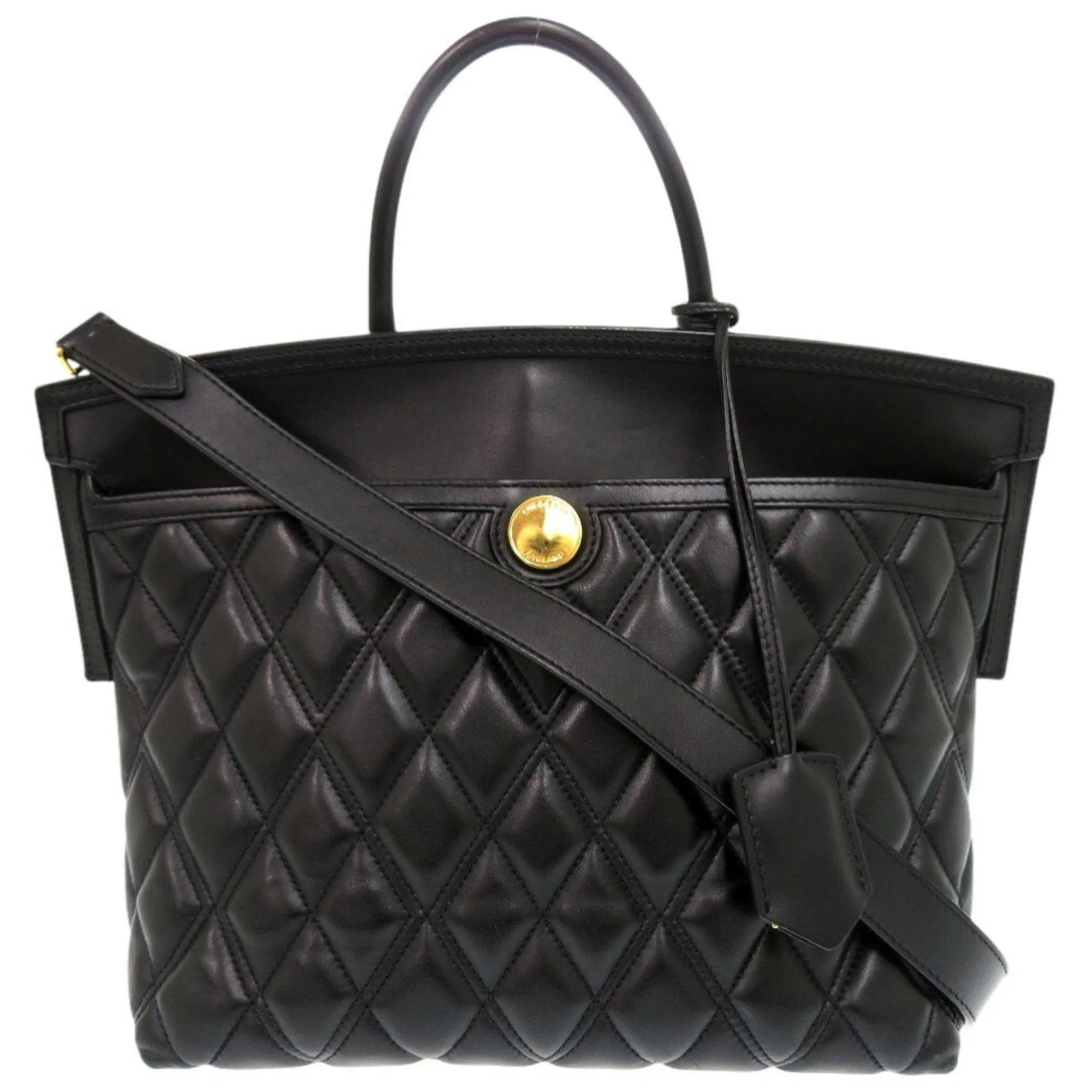 Burberry Leather Handbag Shoulder Bag (Pre-Owned)
