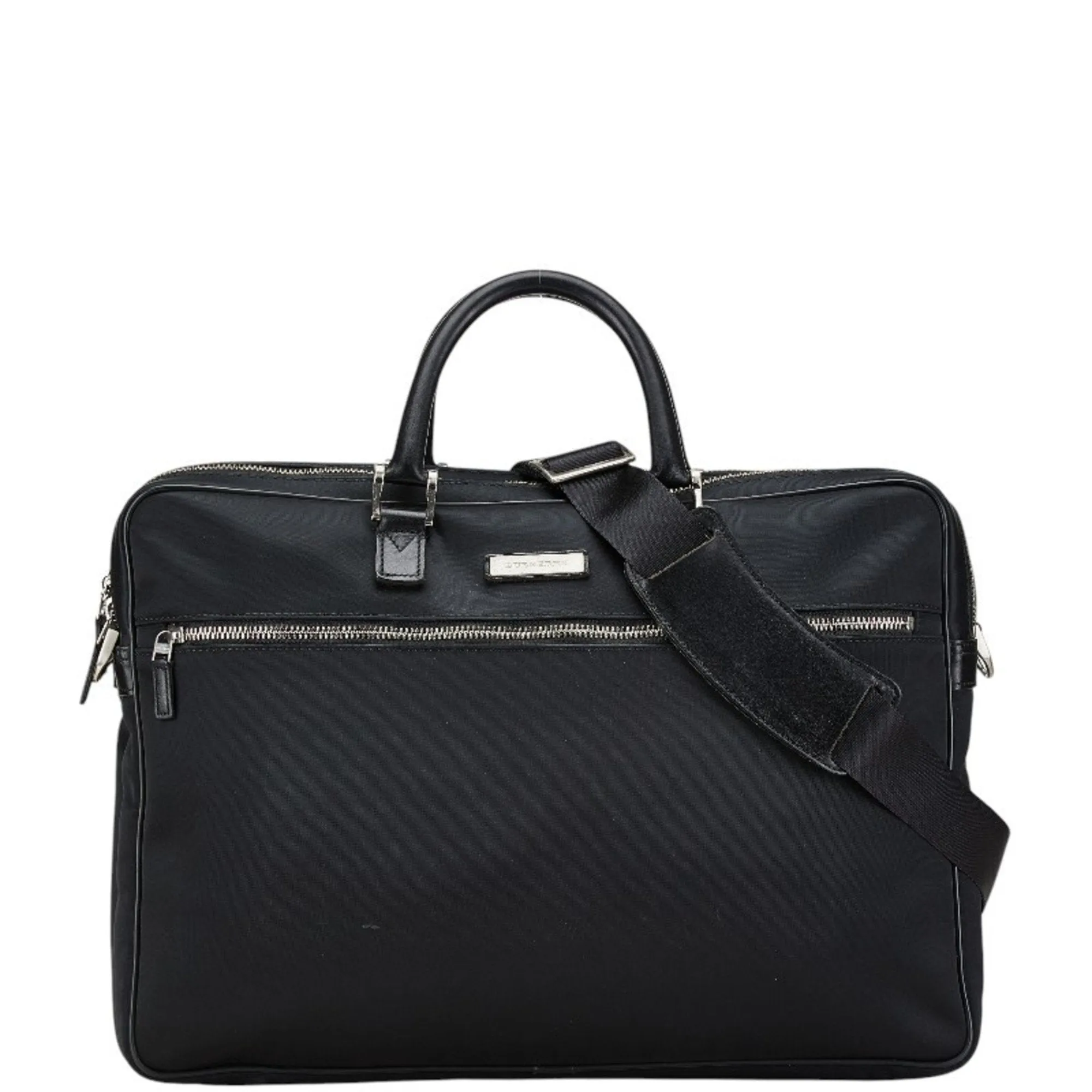 Burberry Nylon Leather Shoulder Bag (Pre-Owned)