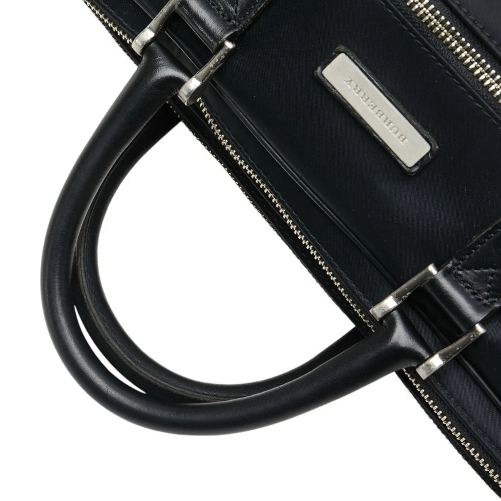 Burberry Nylon Leather Shoulder Bag (Pre-Owned)