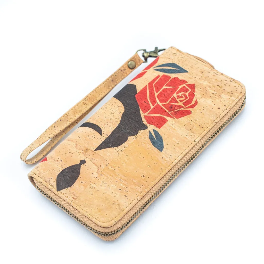 BUY 1 GET 1 FREE: Abstract Frida Art Cork Zipper Wallet- BAG-2076