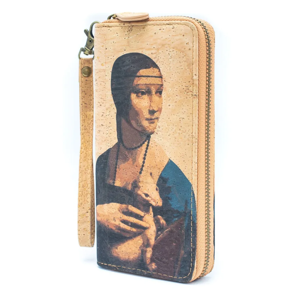 BUY 1 GET 1 FREE: Abstract Frida Art Cork Zipper Wallet- BAG-2076