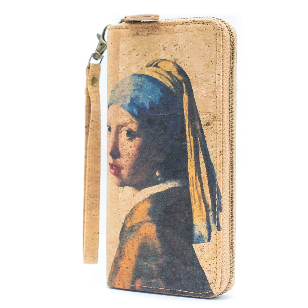 BUY 1 GET 1 FREE: Abstract Frida Art Cork Zipper Wallet- BAG-2076