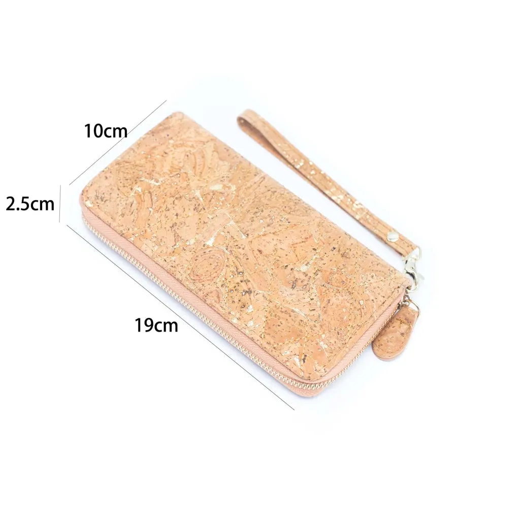 BUY 1 GET 1 FREE: Golden colors Natural cork Women Quilted Wallet Fold Card Holder Wallet  BAG-2204