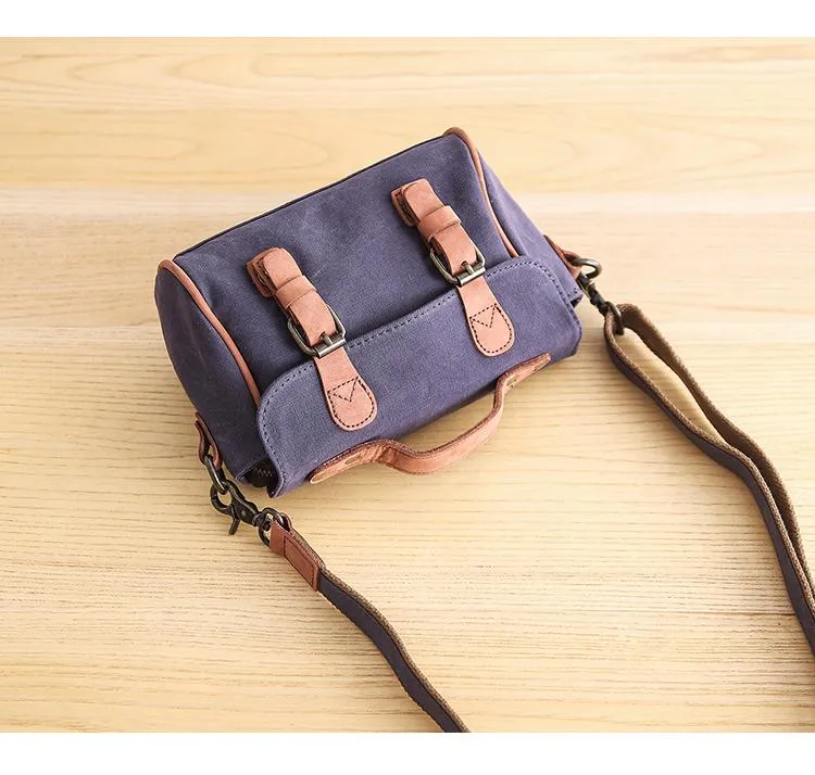 Canvas Leather Womens Green handbag Side Bag Khaki Messenger Bag Small Shoulder Bag For Men