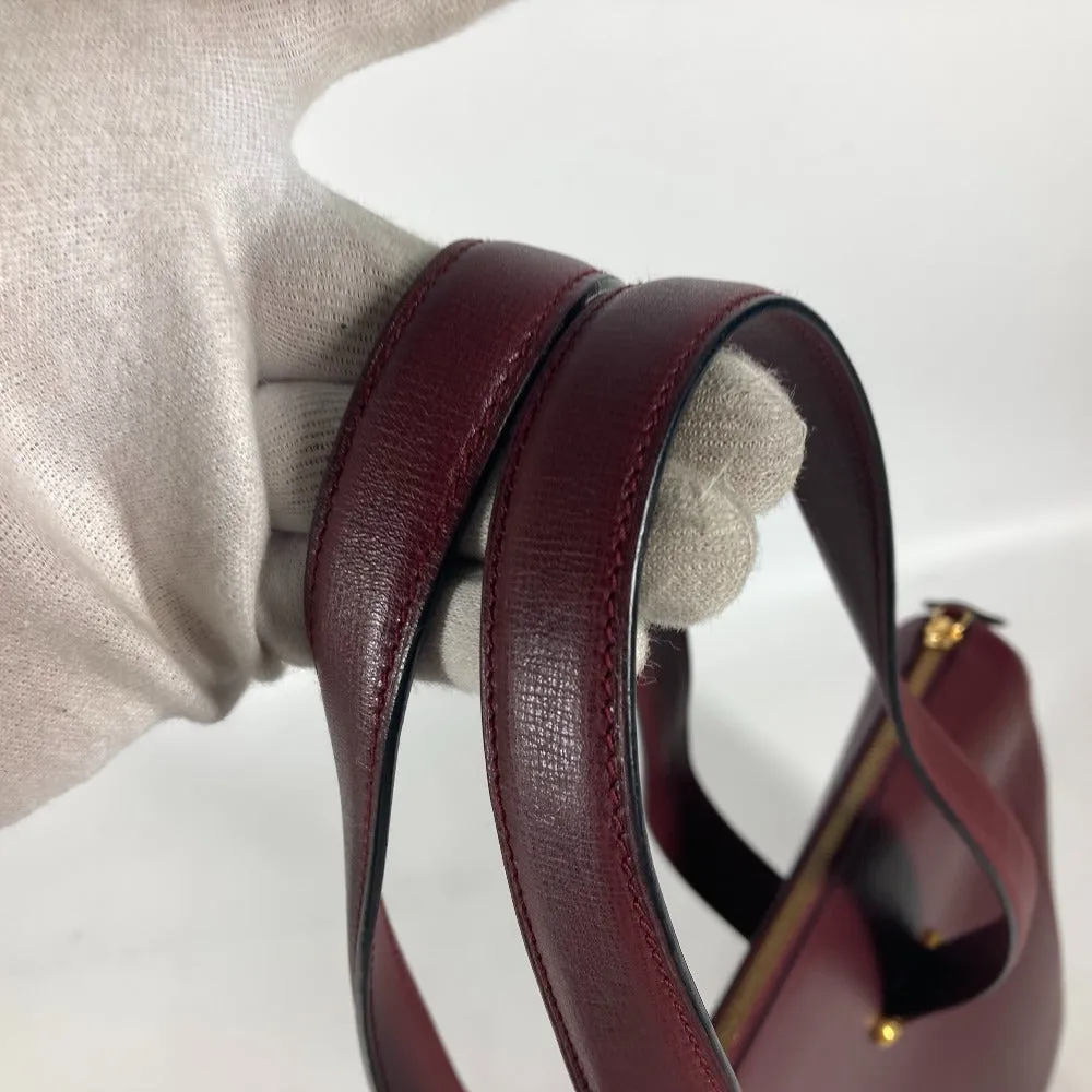 CARTIER Shoulder Bag leather wine-red Must Line