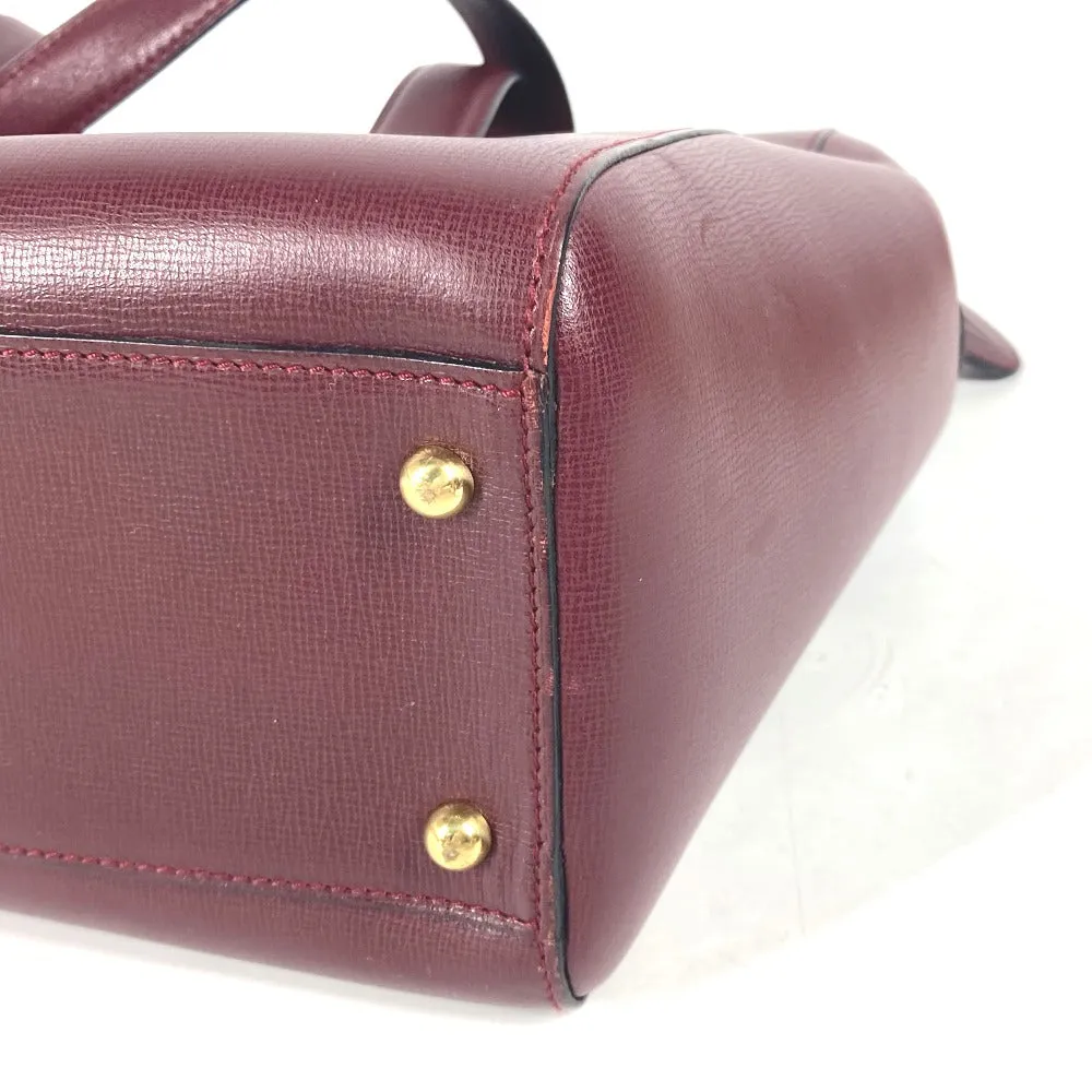 CARTIER Shoulder Bag leather wine-red Must Line